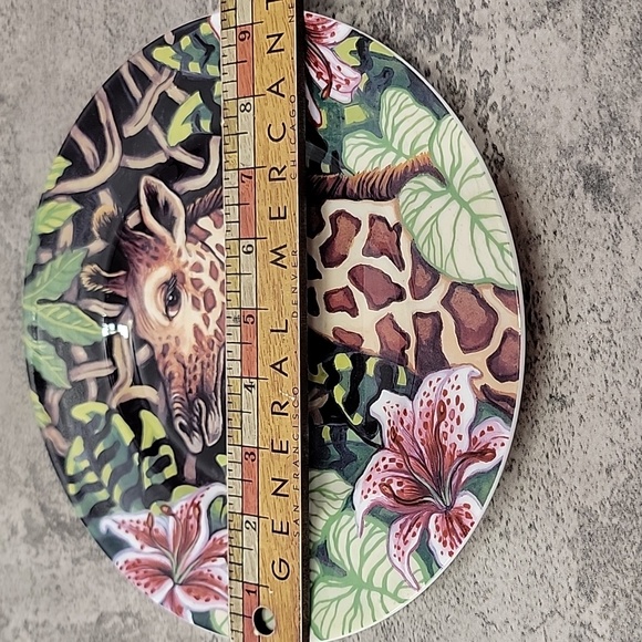 Vintage Fitz & Floyd Exotic Jungle Giraffe Salad Plate 9.25" Colorful Bone China - Picture 4 of 5